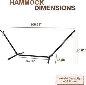 <span class=keywords><strong>Support</strong></span> de <span class=keywords><strong>hamac</strong></span> en acier moderne réglable en fer forgé Wirecutter, pour l'extérieur, 9 pieds, capacité de 450 livres - Product Image 2