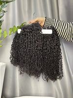 Cabello Rizado Birmano Natural Suave, Extensiones de Cabello Humano Vietnamita con Rizos Kinky, Cabello Virgen 100% Sin Procesar, Doble Trama