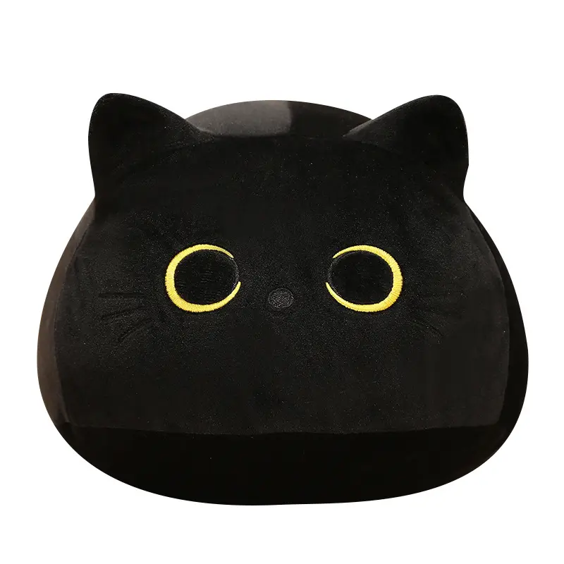 Großhandel Halloween Black Cat Plüsch puppe Bright Big Eyes Kuscheltier Plüschtiere Schlaf kissen Super Soft Sofa Geschenk für Kinder