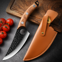 Couteau Viking de 6 pouces, couteau à viande japonais, couteau à désosser forgé avec étui pour la cuisine et le camping