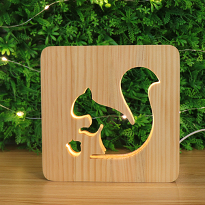 Lámpara de Mesa <span class=keywords><strong>USB</strong></span> DC 5V, Lámpara de Escritorio LED Decorativa, Lámpara de Noche de Madera de Pino Blanco Cálido con Interruptor de Botón - Product Image 1