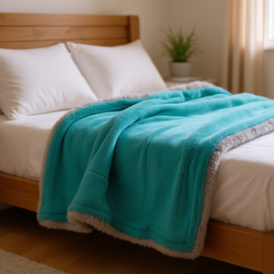 Cobertor Invernal Turquesa Ks/Qs con Borrega Vianney en Multicolor - Product Image 2