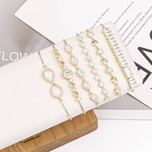 CM 보석 도매 지르코니아 14k 금도금 바게트 다이아몬드 여성 Pulsera Joyeria 조정 가능한 팔찌 Et 팔찌 - Product Image 2