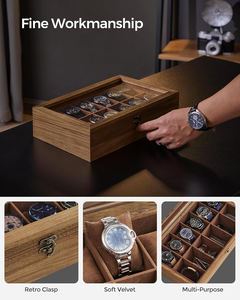 Boîte à montres en <span class=keywords><strong>bois</strong></span> artisanale, nouveau design, en <span class=keywords><strong>bois</strong></span> de manguier, avec couvercle en acrylique, organiseur de montres en <span class=keywords><strong>bois</strong></span>. - Product Image 6