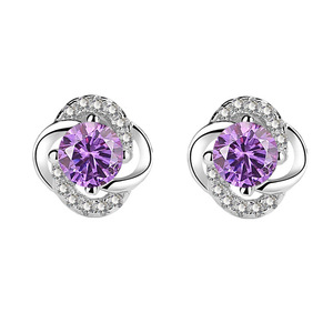 Boucles d'oreilles clous de luxe <span class=keywords><strong>Sunice</strong></span> en argent sterling 999 pour femme, serties de diamants, style japonais et coréen, polyvalentes pour la décoration des oreilles - Product Image 6