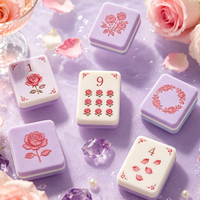 Tuiles de Mahjong Flottantes d'Été Imprimées Imperméables en EVA pour Jeu de Mahjong en Plein Air, Camping et Voyage