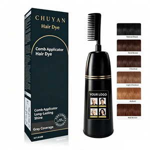 Crème colorante capillaire permanente à base d'extraits végétaux longue durée avec peigne applicateur facile – Prix usine, qualité professionnelle - Product Image 1