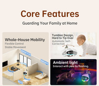 Caméra mobile 4G pour animaux de compagnie avec contrôle à distance pour toute la maison 135 °   Audio bidirectionnel grand angle pour chiens et chats