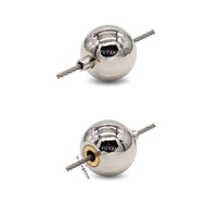 Boule de support de câble en fil d'acier Pince de câble en laiton Cintre d'affichage de vêtements Pince de verrouillage de fil de perle autobloquante