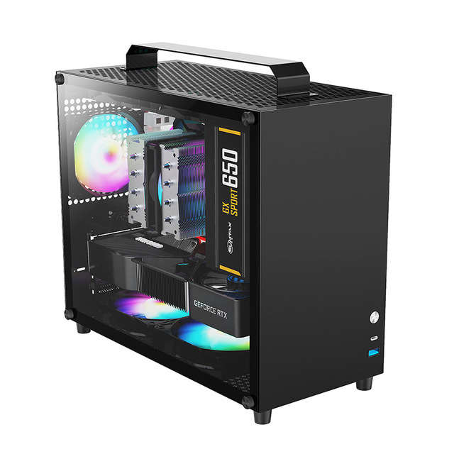 Hot Sales PC case Computer M-ATX/MINI-ITX Gaming Wholesale MATX MINI Small Case Aluminum Suitcase Portable Desktop Computer
