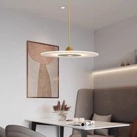 Lustre en fer pour restaurant, LED, lumière chaude, luxe, table à manger îlot, style nordique minimaliste, créatif, installation pour projet de designer