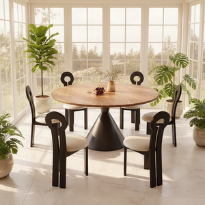 Modern Simple <strong>Dining</strong> <strong>Table</strong> and Chair Household <strong>Folding</strong> Telescopic Round <strong>Table</strong> Wood <strong>Table</strong> <strong>Dining</strong> - Product Image 1
