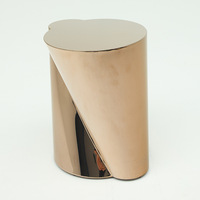 Chinnovation ZY-A-87 #   Table d'appoint/de coin en acier inoxydable de forme minimaliste italienne, finition rose gold brillante, facile à nettoyer