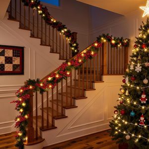 Guirnalda Navideña Artificial de PVC Ecológica Hecha a Mano 2026 con Luz LED para Decoración de Chimenea, Hogar y Tiendas de Regalos - Product Image 2
