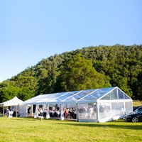 Tente de fête de mariage quatre saisons 10x30 de luxe avec cadre en aluminium couverture en polyester imperméable