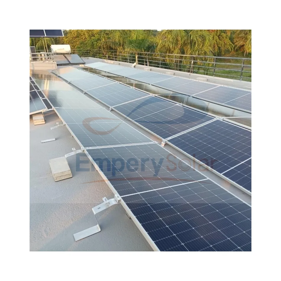 Sistema de soportes de panel solar de techo plano personalizado, sistema de soportes de montaje, east west, romania k2