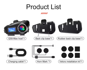 Motorcycle Headset <strong>Intercom</strong> <strong>Helmet</strong> Headphone ABS Material Support TF Card MP3 Mixing Music Sharing <strong>FM</strong> Waterproof - Product Image 6