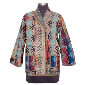 Veste d'automne réversible en coton Kantha matelassé, imprimé numérique floral vintage indien, respirante, tricotée, écologique, pour femmes et filles - Product Image 1