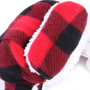 Chapeau de Noël chaud pour chien avec cache-oreilles, bonnet réglable à carreaux rouges pour animaux de compagnie, couvre-chef de Noël pour chien - Product Image 5