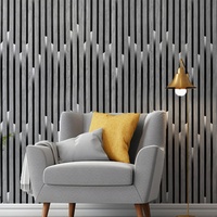 Nouveau Papier Peint 3D Adhésif Effet Bois Grille Brillante pour Décoration Maison Salon Chambre Décoller et Coller PVC