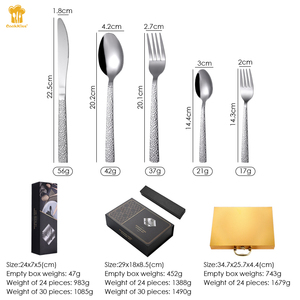 Set di <span class=keywords><strong>Posate</strong></span> di Lusso in Acciaio Inox Nuova Collezione Dorata con Finitura a Specchio Oro per Matrimoni e Feste - Product Image 2
