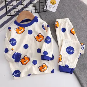 2023 pigiama di cotone sottile per bambini neonato body tinta unita per vestiti estivi per bambini abbigliamento set regalo tuta da notte