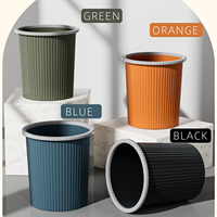 Corbeille à déchets en plastique en gros d'usine, poubelle ronde à ouverture supérieure en PP vierge, plusieurs tailles, plusieurs couleurs, pour bureau et maison, logo personnalisé