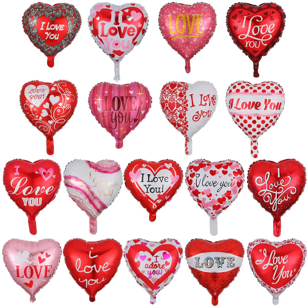 Wholesale 18 Inch I Love You Helium Heart Shape Love Mylar Foil Balloon Happy Wedding Day And Valentines Day Balloon
