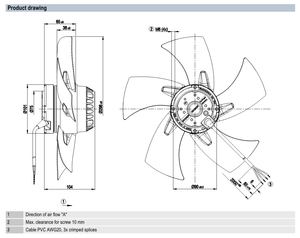 Ventilateur centrifuge AC ebm-papst A2E300-AP02-11 300 mm, ventilateur industriel pour la ventilation CVC et les unités de traitement de l'air - Product Image 3