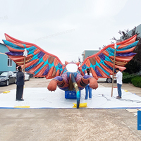 Tigre gonflable de festival de 7m personnalisé avec des ailes mascotte de scène gonflable décorative pour l'événement flotteurs suspendus de défilé d'animaux de dessin animé