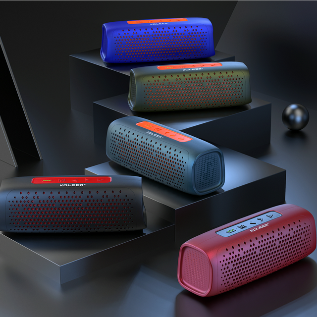 KOLEER S881 Portable Bass Blue-tooth Speakers with USB/TF Card Support Stereo Woofer Wireless Speaker for Outdoor & Travel Use