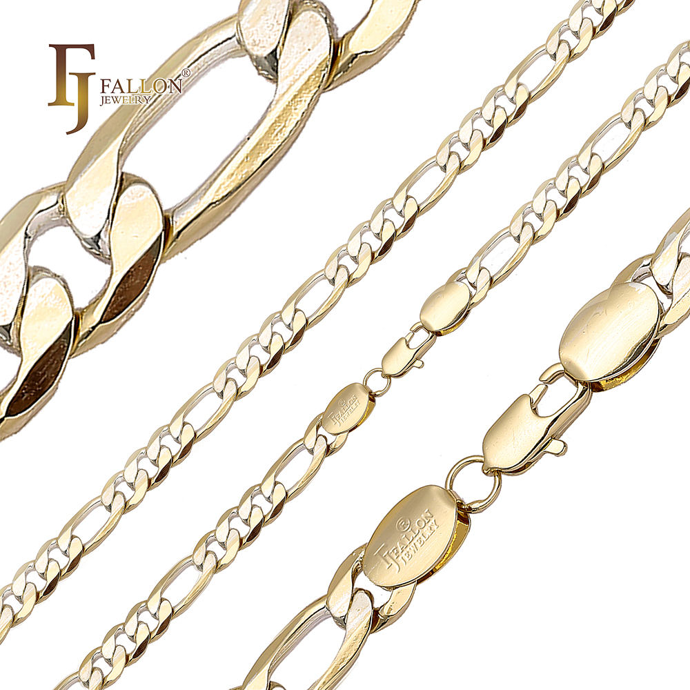 Classic Italian Figaro Link Chain - 14K Gold Plated Brass Necklace