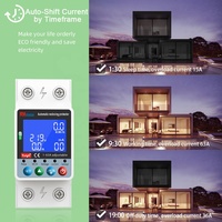 Interrupteur Intelligent RMshebei Tuya pour Maison, Disjoncteur MCB 63A 2P avec Mesure PV WiFi et Protection Tension 220V, Télécommande et Mesure sur Rail DIN