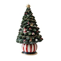 Boîte à musique en résine avec carrousel rotatif et mini sapin de Noël pour la décoration de table de Noël et un cadeau surprise de fêtes