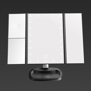 Nhà Máy Cung Cấp Ba Cách Có Thể Gập Lại 1X 2X 3X Magnifier Led Lights Màn Hình Cảm Ứng Vanity Bảng Trang Điểm Gương - Product Image 3