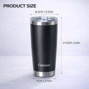 20oz Stainless Steel Tumbler Double Wall Vacuum Insulated Eco-friendly Durable Powder Coated Lid Classic <b>Hot</b>/Cold <b>Drinks</b> Boiling - Product Image 2