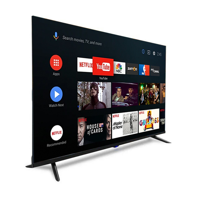 Modern Shaped 50 Inch Flat Screen Television Multisystem Compatibility Wireless Connection Home Business Application Smart TV