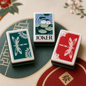 Juego de Mahjong Americano de Lujo Jardin Green, Diseño Artístico de Lirios de Agua, Fichas Acrílicas de 3 Capas para Juego Familiar, Regalos y Venta al por Menor - Product Image 6