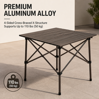 Table de camping pliante d'extérieur en aluminium pour alpinisme, avec système de pliage rapide et rangement compact