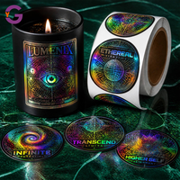 Autocollant personnalisé en vinyle de qualité professionnelle, résistant à l'eau, à la chaleur et aux UV, pour tout design de logo, idéal pour l'emballage des pots en verre de bougies