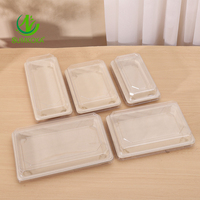 Plateau SUMKOKA 500ml, robuste, en bagasse, jetable, pour sushis, biodégradable, compostable, en canne à sucre