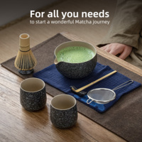 Ensemble de fouets à matcha pour la cérémonie du thé japonaise, fouet en bambou, bol en porcelaine, 9 outils, écologique, durable, boîte cadeau avec logo personnalisé