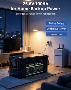 Batterie LiFePO4 24V 100Ah avec BMS intégré, cycle profond, puissance de 2560W, plus de 500 cycles pour le stockage d'énergie solaire - Product Image 4