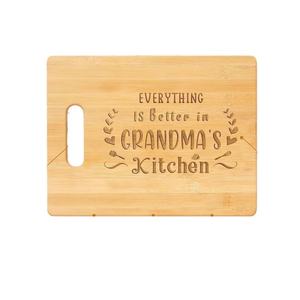 Bamboo Cutting Board Rectangle Natural <b>Wood</b> Color Laser Engraved Kitchen Fruit Bread Double Sided Chopping <b>Block</b> - Product Image 5