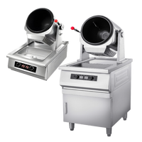 Robot de cuisine électrique rotatif à 360° pour la cuisson commerciale, avec fonction de sauté automatique, pour riz frit, wok, et autres plats.
