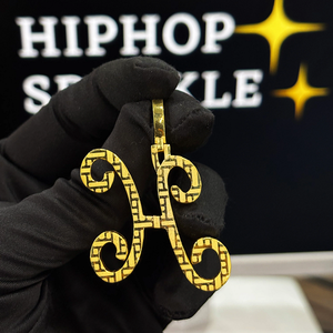 Pendentif lettre H de haute qualité, 1,5 x 1,65 pouces, simple couche, entièrement serti de diamants en moissanite, en argent 925, style hip-hop, personnalisé - Product Image 5