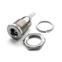 R1-23B R1-23A 721AFMS 712AFMS DC-022K Soket Daya DC Panel Mount 3 Pin dengan Mur Hex 2.0mm 2.5mm Pin Berlapis Perak