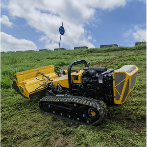 Cortacésped de orugas con altura de corte de 100 mm, control remoto, motor de gasolina de grado industrial, cuchilla rotativa para mulching - Product Image 3