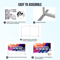 Présentoir en tissu extensible, de 2, 10 et 20 pieds, pour exposition de fond, rouleau de vitrine pop-up, support de banderole en tissu