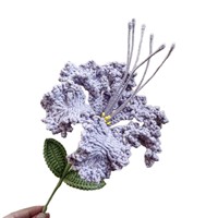 Buket Bunga Peony Rajutan Bunga Tenun Benang Buatan Tangan Katun Linen Crochet Dekoratif Hadiah Ulang Tahun Natal yang Sempurna